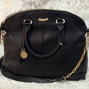 Tahari Large Dome Satchel/Shoulder Bag- Black (NEW)